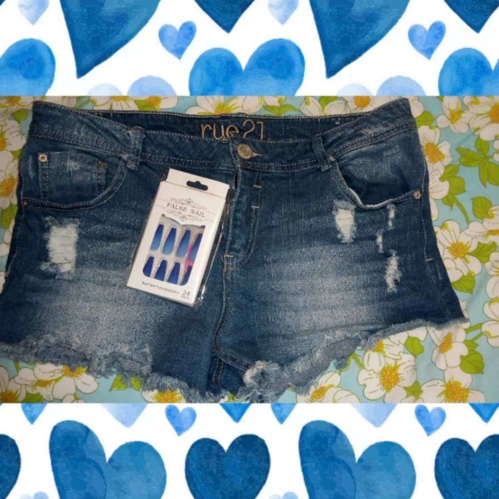Ripped Denim Shorts